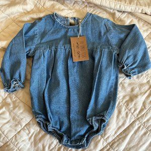 NWT The Simple Folk The Denim Romper 2-3